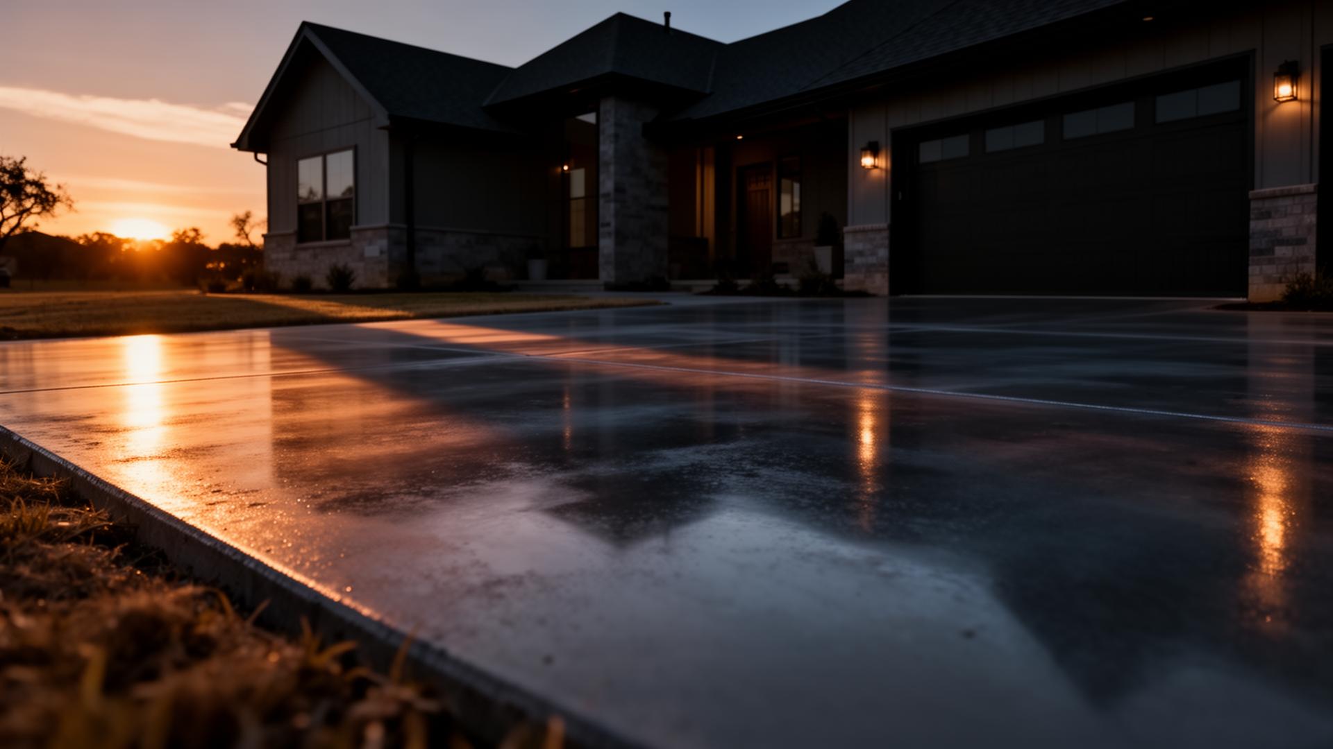 Stained driveway in Oklahoma City